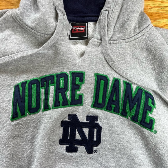 Notre Dame hoodie, cut into V-neck, size large - Picture 2 of 2